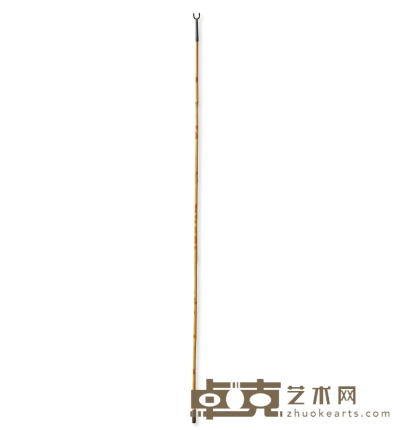 清·湘妃竹画叉 长：124cm