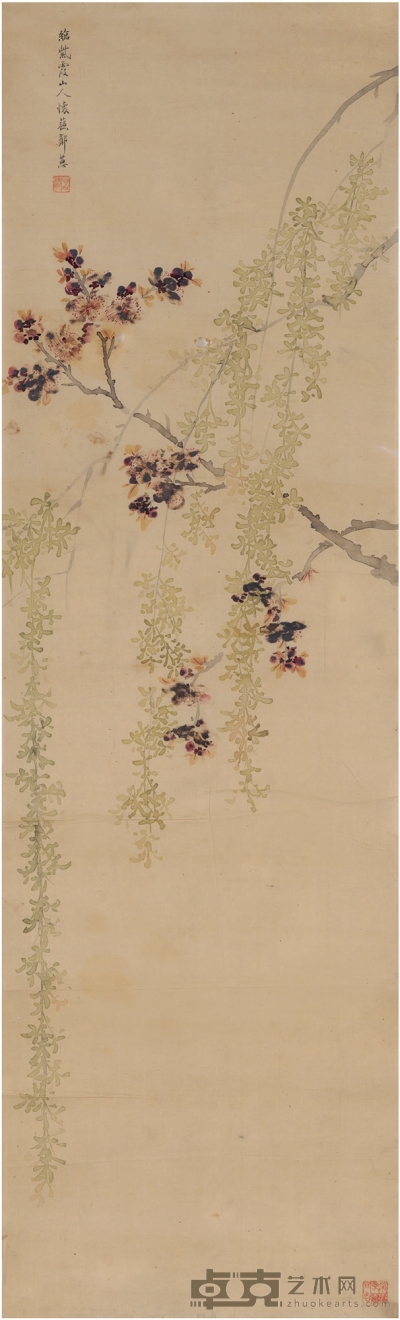 郑 蕙 桃红柳绿图 94.5×28.5cm 