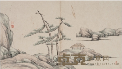 佚名 松石小景 46×26cm