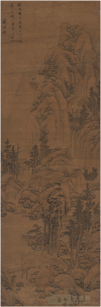 武 丹 秋林清兴图 151.5×50cm  