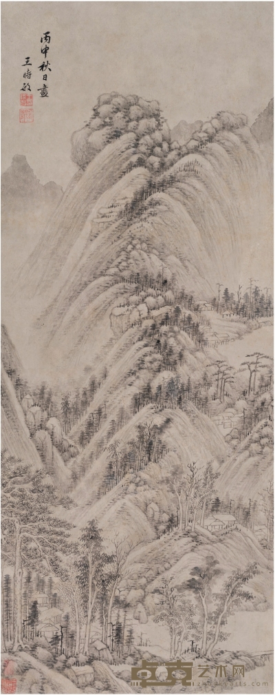 王时敏  崇山幽壑图 89.5×35.5cm