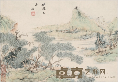 王 鉴  湖天春色图 34×23.5cm  