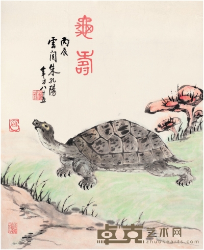 朱孔阳 龟寿图 60×48.5cm