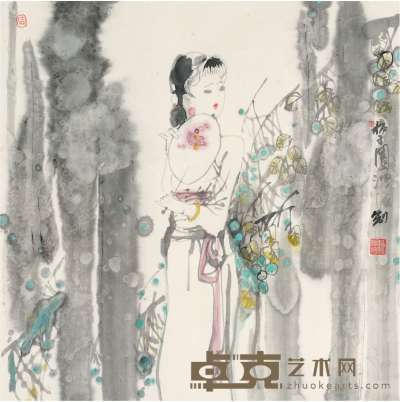 潘鸿海 柿子园 48×48cm