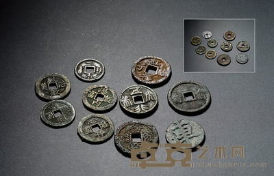 清•柴国治先生藏花钱一组十枚 直径:21.7-29.8mm
数量:10