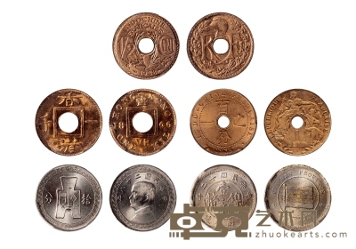民国•钱币一组五枚 直径：18-31mm  
数量：5
