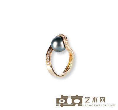 Gilberto Preda设计“Nastri 舞动”金镶黑珍珠钻石戒指