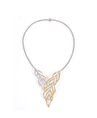 Andrea Raselli设计“Plume 羽毛”金镶钻石项链