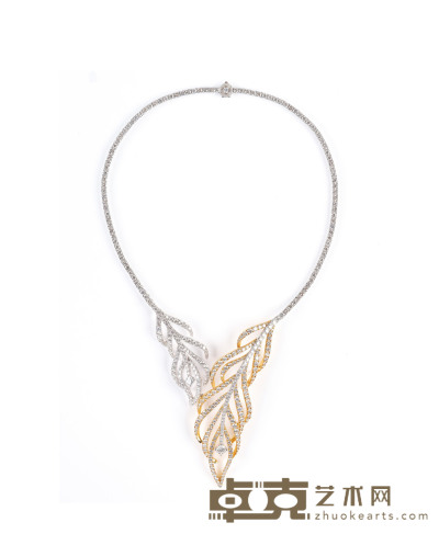 Andrea Raselli设计“Plume 羽毛”金镶钻石项链 