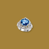 Artdeco 时期 11克拉蓝宝石戒指 未经优化处理
