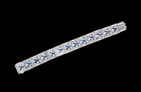 Artdeco 时期 铂金钻石蓝宝石手链