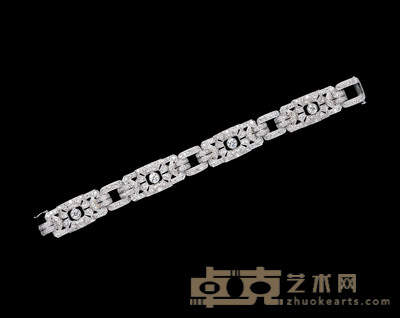 Artdeco 时期 铂金钻石手链