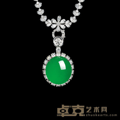 金镶满绿蛋面吊坠 