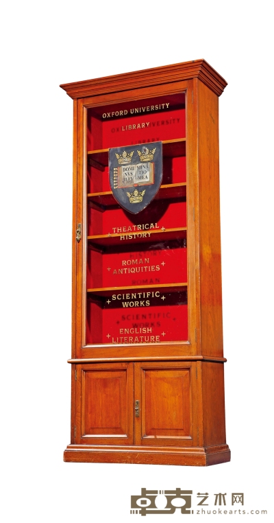 1930年制 英国牛津大学图书馆胡桃木书柜 长：72cm 宽：32cm 高：188cm