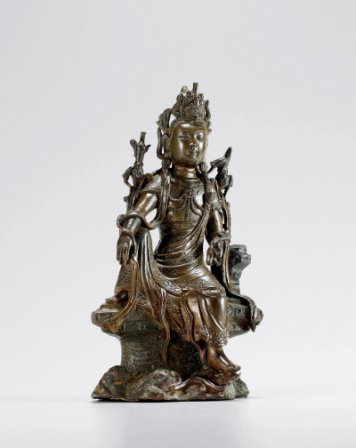 明•铜自在观音菩萨坐像