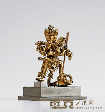 16世纪•铜鎏金胜乐金刚像 高：10cm
