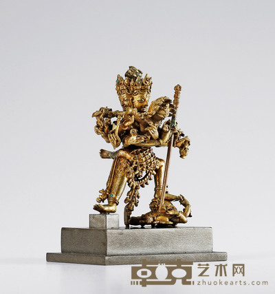16世纪•铜鎏金胜乐金刚像 高:10cm