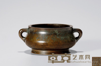 清•『玉堂清玩』款蚰耳炉 高:10.6cm 重:1083克