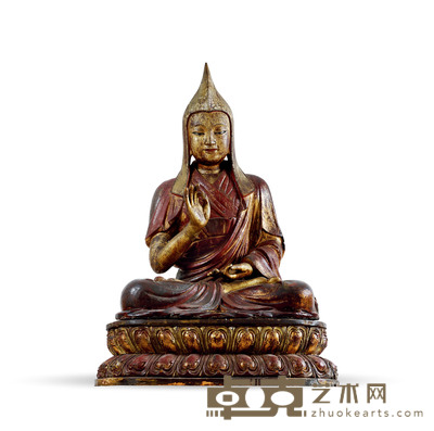 清宫廷•夹纻班禅坐像 高：97cm 带座高：118cm
