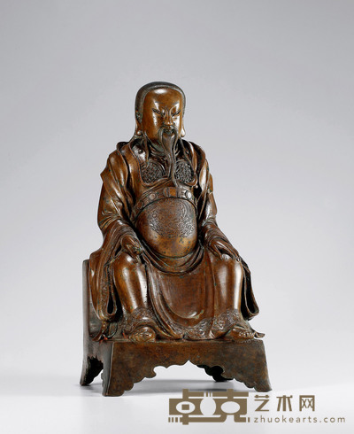 明•铜真武大帝 高：32.5cm