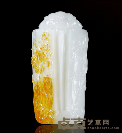 丁醒 守护 白玉牌 68×34×18mm 重量:70.3g