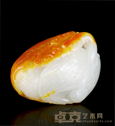 卢开飞 鸿运当头 白玉把件 56×43×32mm
重量:98.0g