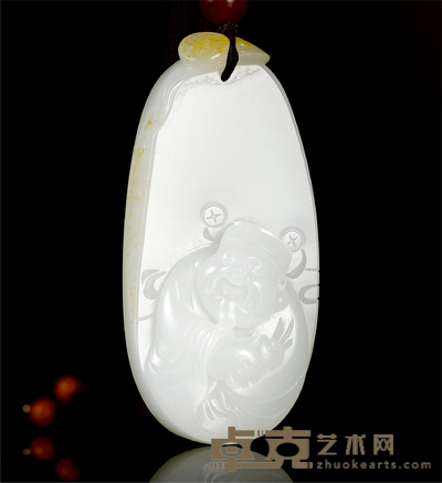 高毅进 富贵财神 白玉牌 67×32×14mm
重量:43.0g