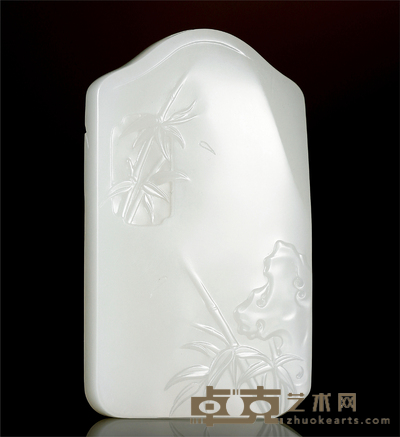 顾铭 节节高升 白玉牌 77×45×12mm
重量:105.0g