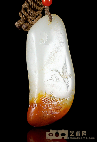 李剑 更上一层楼 白玉挂件 66×28×15mm
重量：42.7g