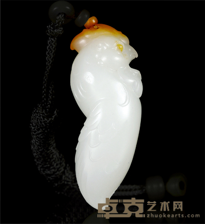 罗最 大吉 白玉挂件 47×18×16mm
重量：18.4g