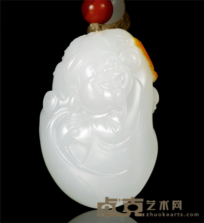 罗最 福禄寿 白玉挂件 36×25×18mm
重量：21.5g