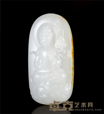 黄杨洪 慈怀若水 白玉牌 58×30×14mm
重量：43.8g