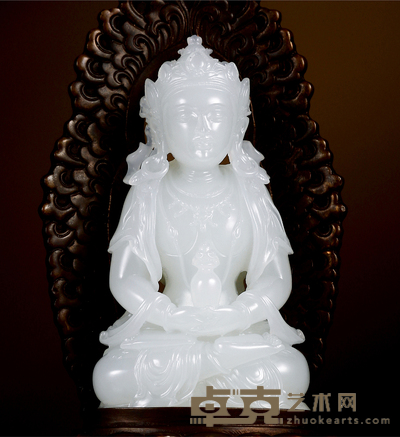 张永来 长寿佛 白玉摆件 70×38×24mm 
重量：65 g