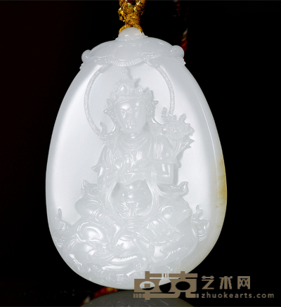 张永来 大行普贤 白玉牌 62×45×12mm 重量：38.6g