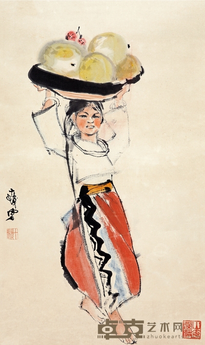 程十髪 硕果累累 74.5×44cm