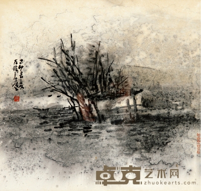 曾 宓 雨过园林景色清 45×47.5cm