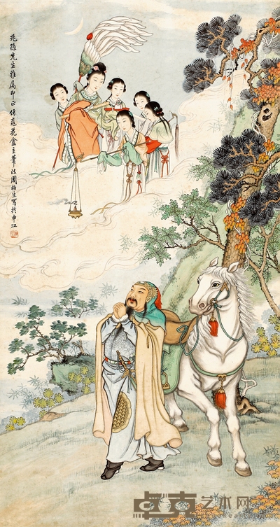 周柏生 王母献寿图 113.5×60cm