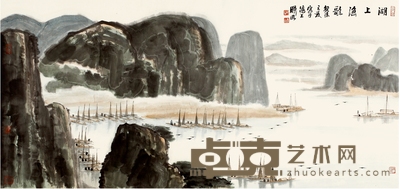 林曦明 湖上渔歌 84×178cm