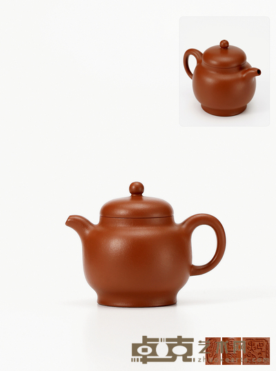 当代·吴界明制朱泥君仪壶 高9.4cm 长12.3cm 容量235ml