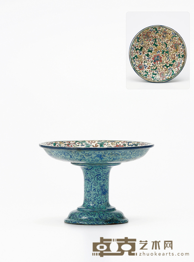 清中期·紫砂加彩高足盘 高10.6cm 口径15.5cm