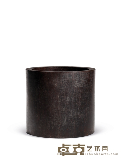清·紫檀笔海 高:18.3cm口径:20.5cm