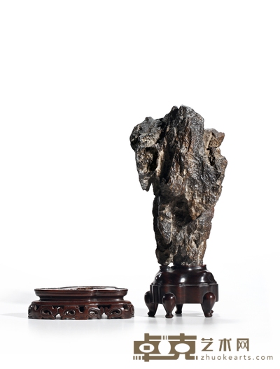 清·英石供石摆件 带座1高:18.8cm
带座2高:21cm
