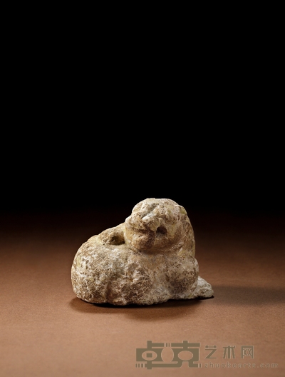 明·石制瑞兽镇 高:5.6cm长:8cm