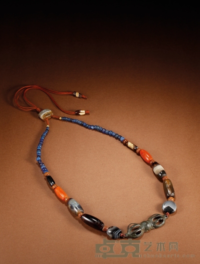 明·天铁金刚杵及缠丝、南红玛瑙挂件 金刚杵长：6.5cm玛瑙长：1.8cm-2.8cm