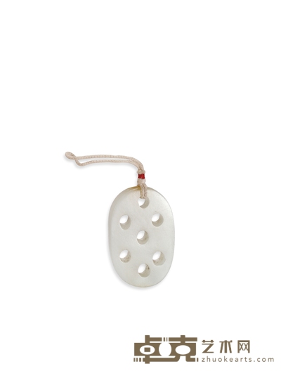 清·白玉路路通挂件 长:5.2cm宽:3.5cm