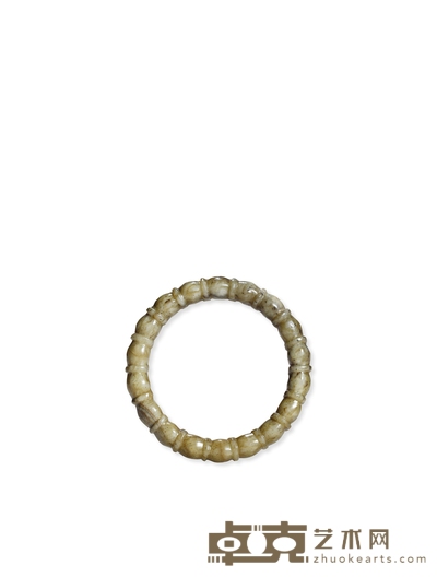 明·玉连珠纹镯 外径:7.8cm内径:5.9cm