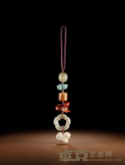明·玛瑙、绿松及玉多宝串 尺寸不一,总长约:11cm