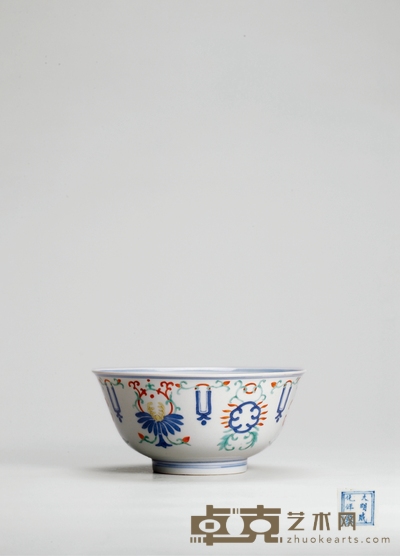 清·青花五彩碗 高:7.8cm直径:16.5cm