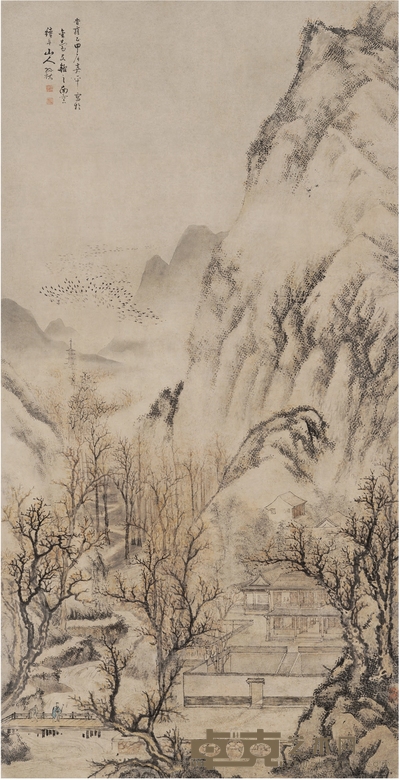 孙 佑 别院秋烟图 154.5×78.5cm