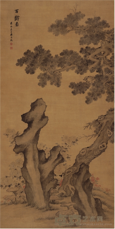 潘思牧 百龄图 186×94cm